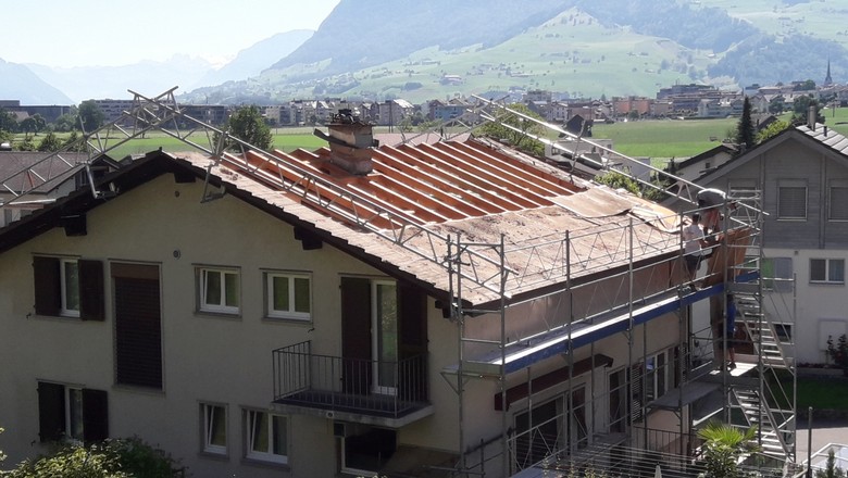 Dach während der renovierung