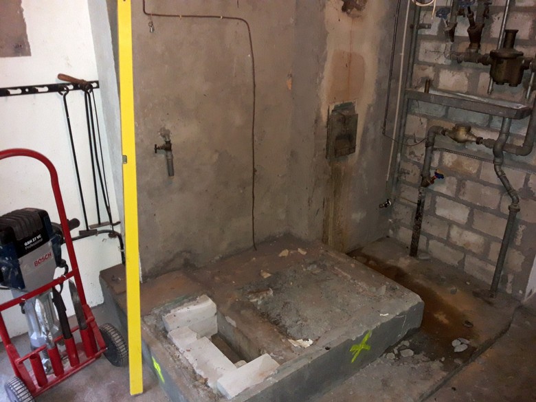Die alte Heizung wurde abbgebaut